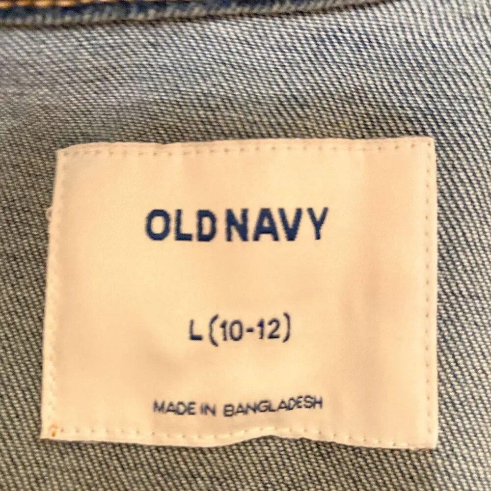 Old Navy Boys/Girls Medium Wash Denim Jacket Size L (10-12) EUC